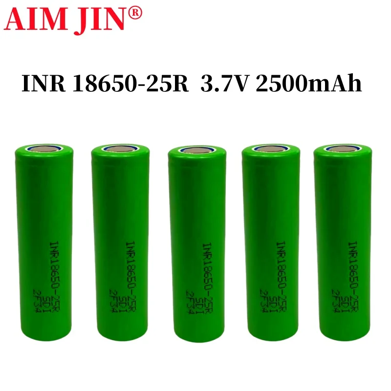 INR18650 lithium-ion rechargeable battery, 25R, 3.7V 2500mAh suitable for battery pack assembly, drone and other areas