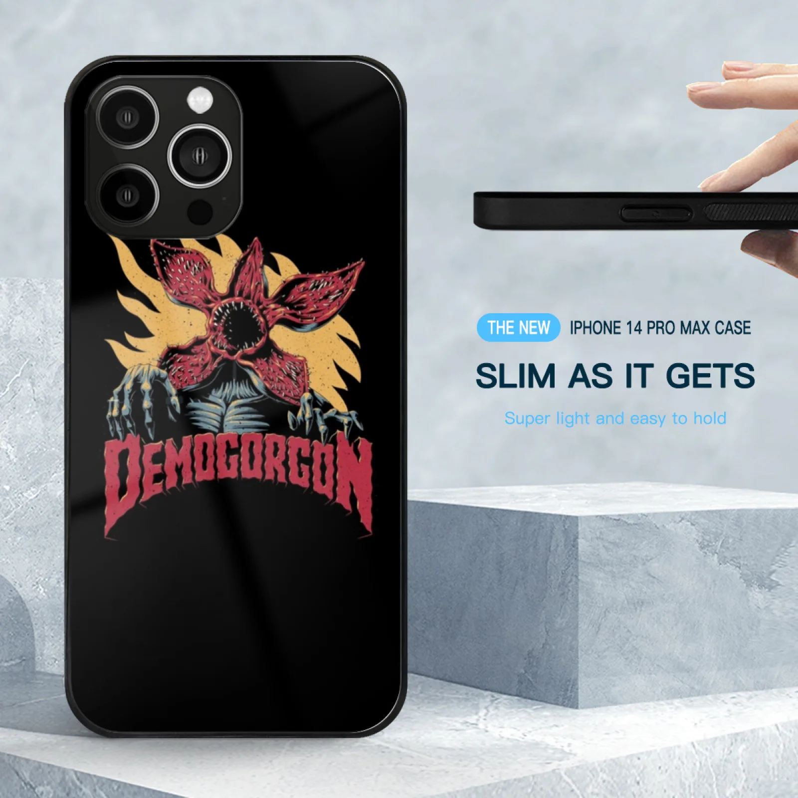 Demogorgon Glass Case For Iphone 15 14 13 Pro 11 12 7 8 Plus Xr X Xs Max Tempered Phone Cover Demogorgon Eleven Dustin Stranger