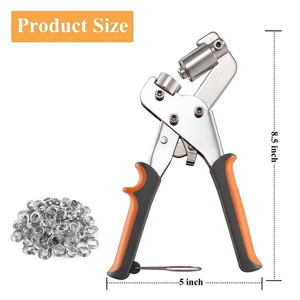 Máquina de prensado de ojales, herramienta de mano con hebilla de lona, estante de exhibición publicitario, punzón, remaches