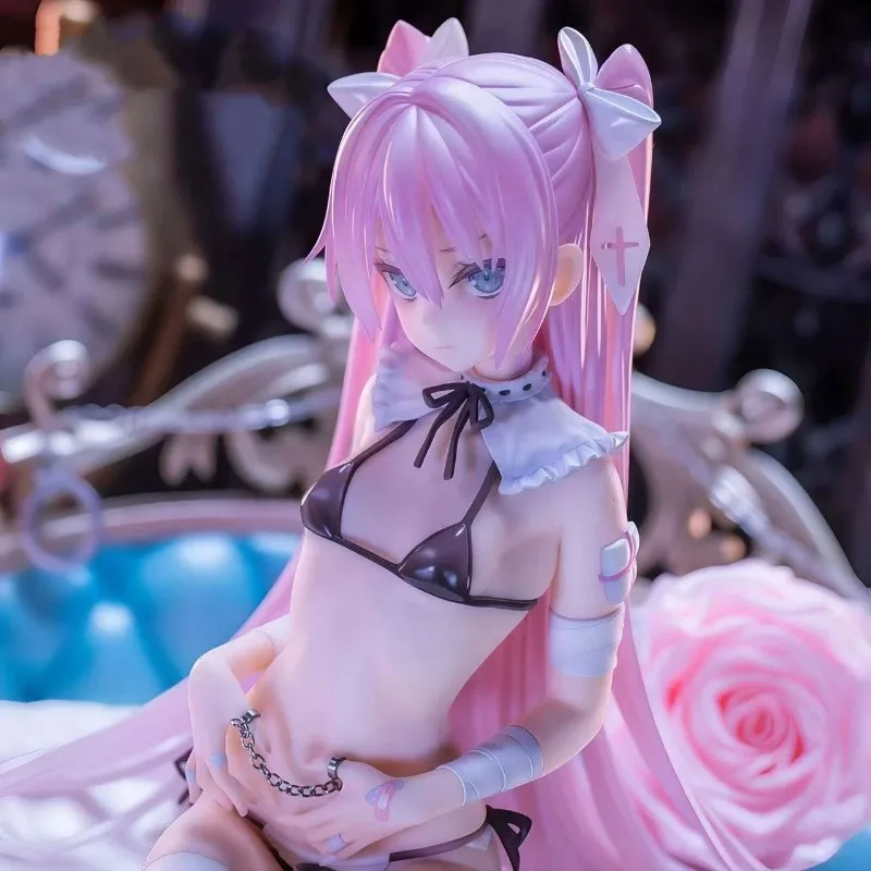 15CM Anime Hatsune Miku GK Thumb Chain Long Haired Double Ponytail Maid Outfit Kawaii Figure PVC Model Toys Doll Ornament Gifts