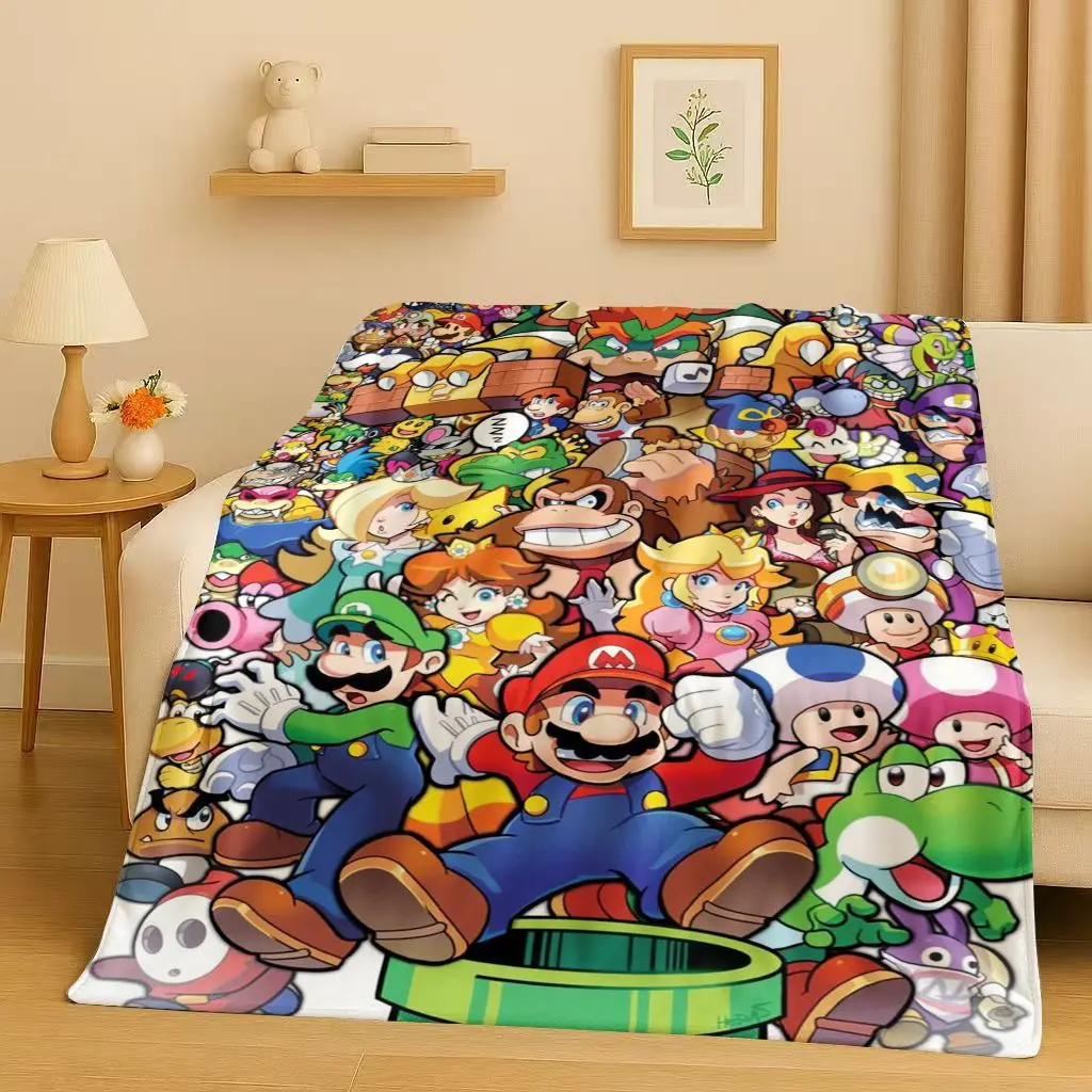 ثلاثية الأبعاد سانريو ماريو لعبة الكرتون هدية الكريسماس الفانيلا بطانية ، فائقة لينة الدافئة أفخم رمي للمنزل غرفة نوم غطاء أريكة تتحول لسرير السفر #6