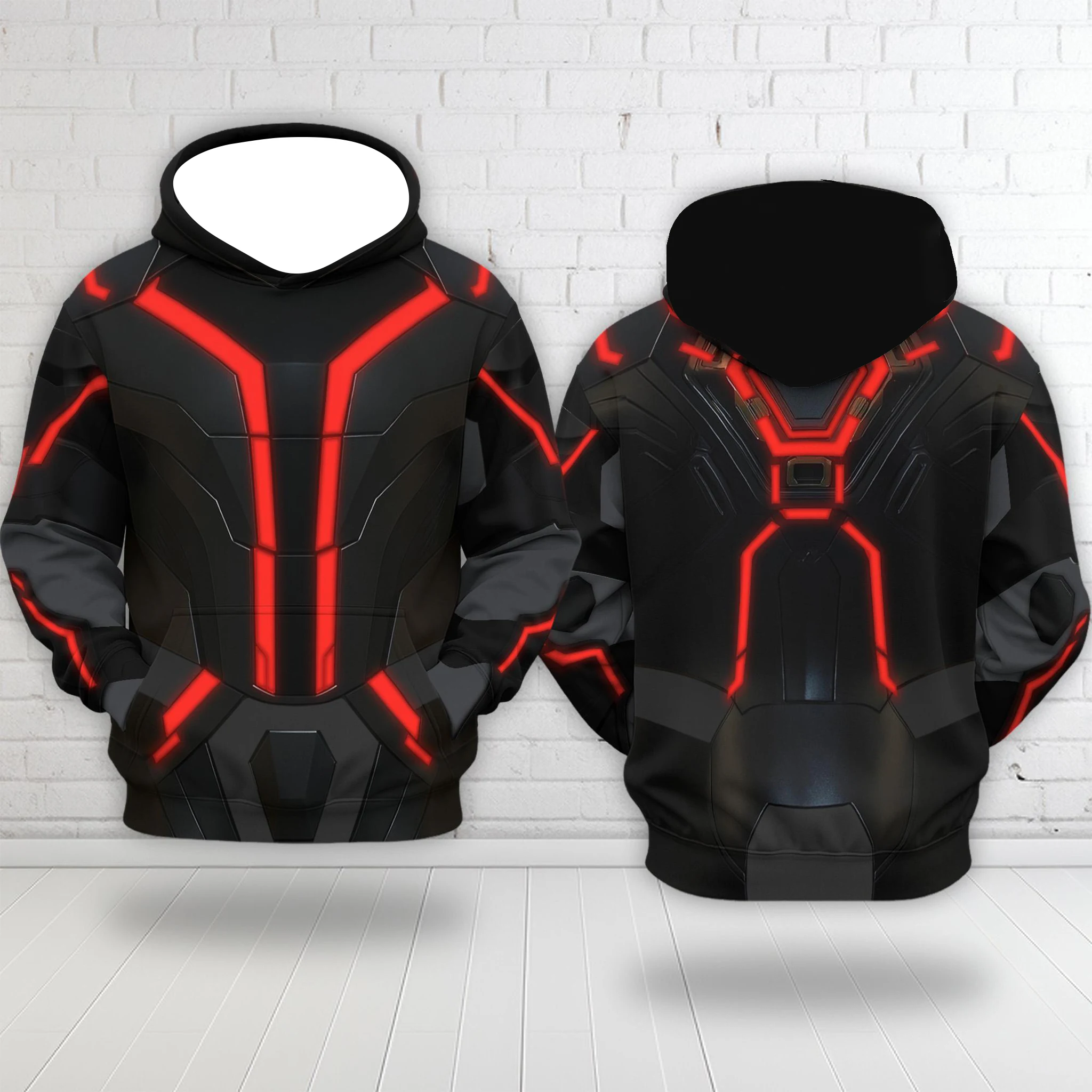 سويت شيرت بغطاء للرأس للأطفال من TRON Ares |   طباعة دائرة مضيئة حمراء، دفء الخريف/الشتاء، للحفلات والرياضة والترفيه