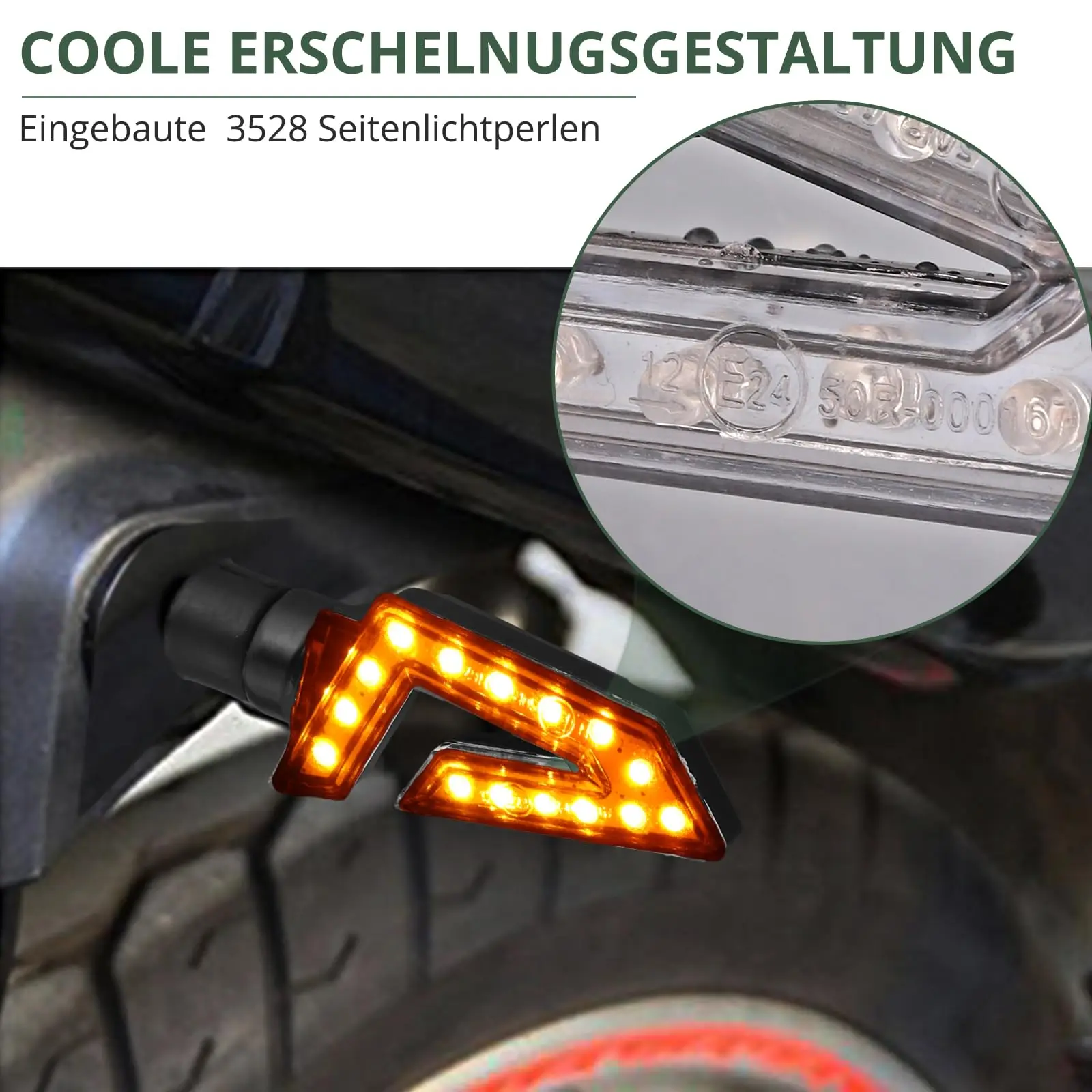 4 Pcs Universal Motorcycle Turn Signal LED Lights Signals Brake Light Bulb Waterproof IP65 High Power Bulb Lamp 10W Amber Signal