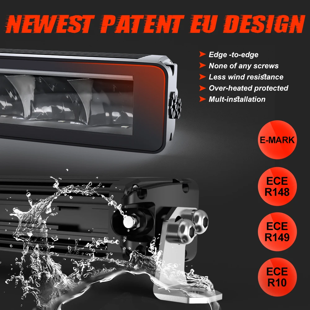 2026 Newest E-marked ECE R148 R149 White Amber Position Bumper Lightbar 52 Inch Offroad Car Led Light Bar DRL 4x4 For Jeep Truck