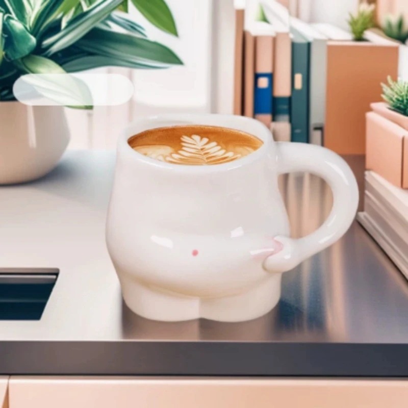 Creative Ceramic Coffee Mug  Unique Hand Handle Design for Daily Beverage Office Home Funny Decorative Drinkware Gift