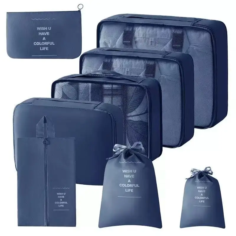 8-Piece Travel Storage Bag Set, an Excellent Luggage Organizer, Includes Shoe Bags, Toiletry Bags, and Clothing Bags, Essential Travel Storage Accessories
