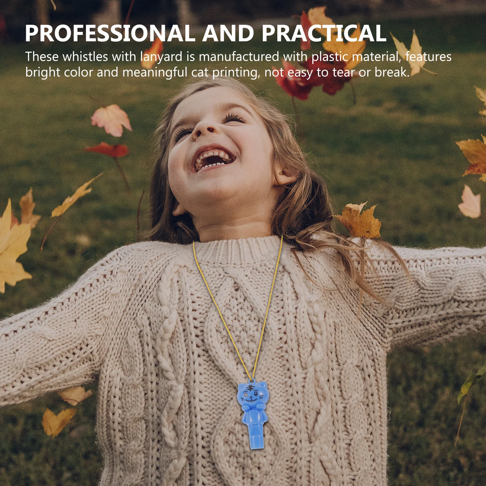 10 قطعة صافرة بلاستيكية ملونة زاهية مع الحبل القط نمط الحكم ألعاب التدريب الرياضية صافرة للأطفال القط حفلة الحسنات #5