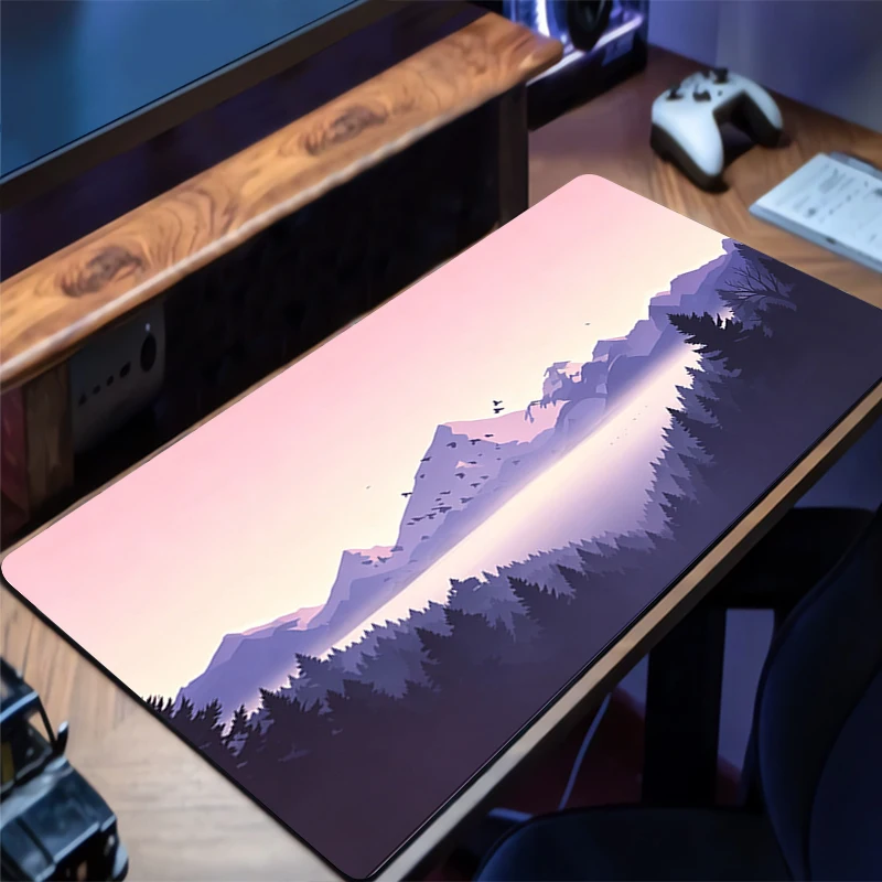 Tapis de Souris XXL Paysage Peinture à l'Huile Grand Format pour Gamer, Tapis de Clavier et de Bureau en Caoutchouc pour Ordinateur Portable