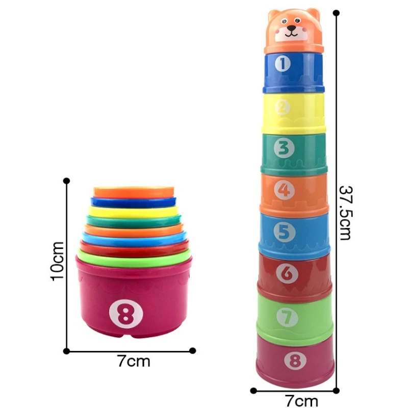 Baby Stacking Cup Toys for Children, Brain Reaction Folding Cups, Early Education Toys, Nesting Cup Toys, Montessori Toys, Gifts
