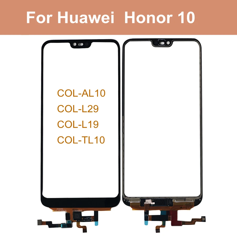 

5.84" For Huawei Honor 10 Front Glass Touch Screen Panel Digitizer for Honor 10 Touch Panel With Fingerprint Home Sensor