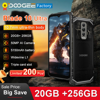 World Premiere DOOGEE Blade 10 Ultra Smartphone 20GB(8+12) 256GB 50MP 6.56'' Rugged Cellphone NFC Android 14 Mobile Phone