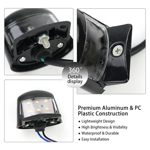 Imagen 2 del producto LINGQI RACING Luz de matrícula de motocicleta PP PC luces traseras LED de plástico para la mayoría de piezas de accesorios de Motocross Pit Dirt Bike