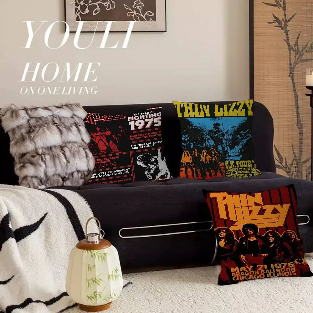 Rock Band T-Thin LizzyS Cushion Cover Polyester Sofa Cushions Decorative Throw Pillows Home Decoration Pillowcover