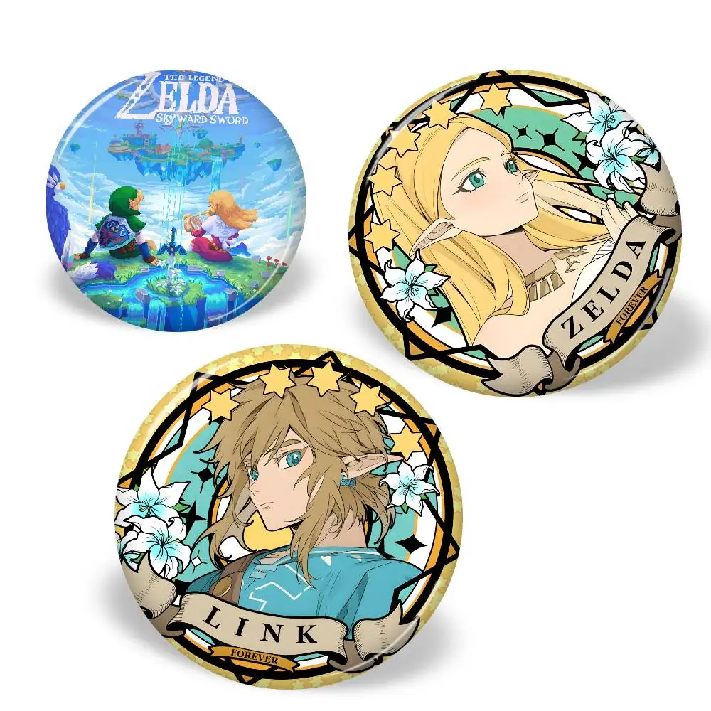 Video Game Legend Z-Zeldas 32/44/58MM Customizable Button Pins Cute Funny Creative Badge Jewelry Decor Gifts for Friends view 2