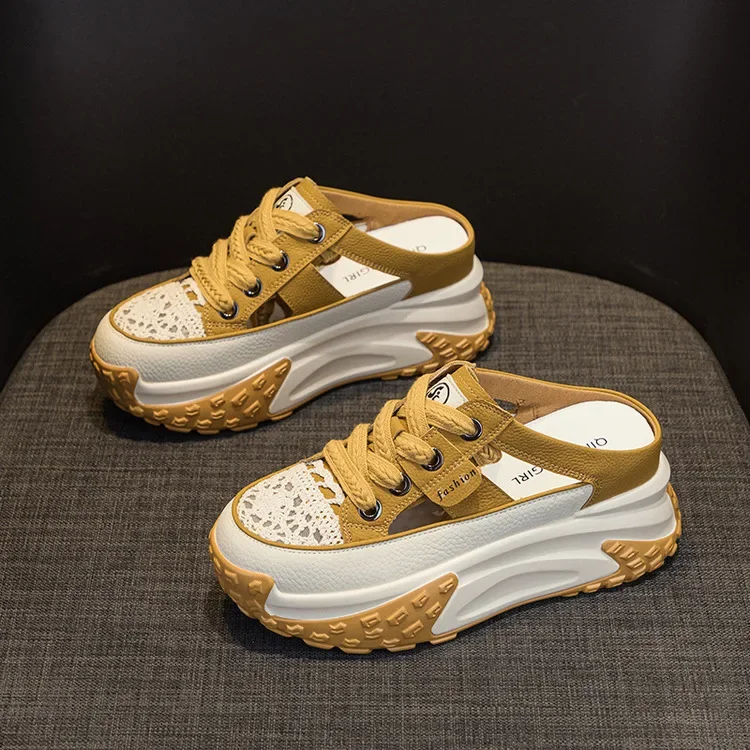 Inner Heightening Canvas Shoes Thick Bottom Women Cake Bottom Half Cloth Shoe Rubber Shoes Student