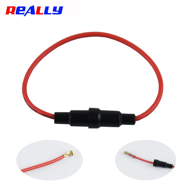 REALLY 10/100pcs 5*20mm Glass Fuse Holder Screw Type 5X20mm with 22 AWG Wire Cable 250V Glass Fuse Tube Fuse Casing