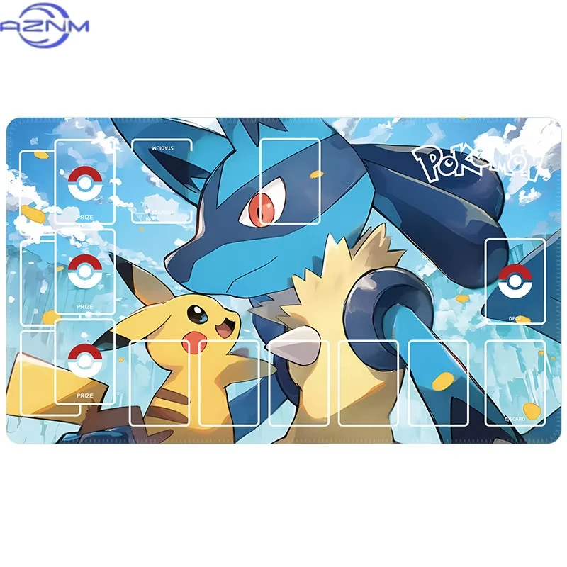 Pokemon Trainer & Pokemon TCG Playmat Multiple Anime Character Designs With Battle Zones Non Slip Rubber Card Game Mat