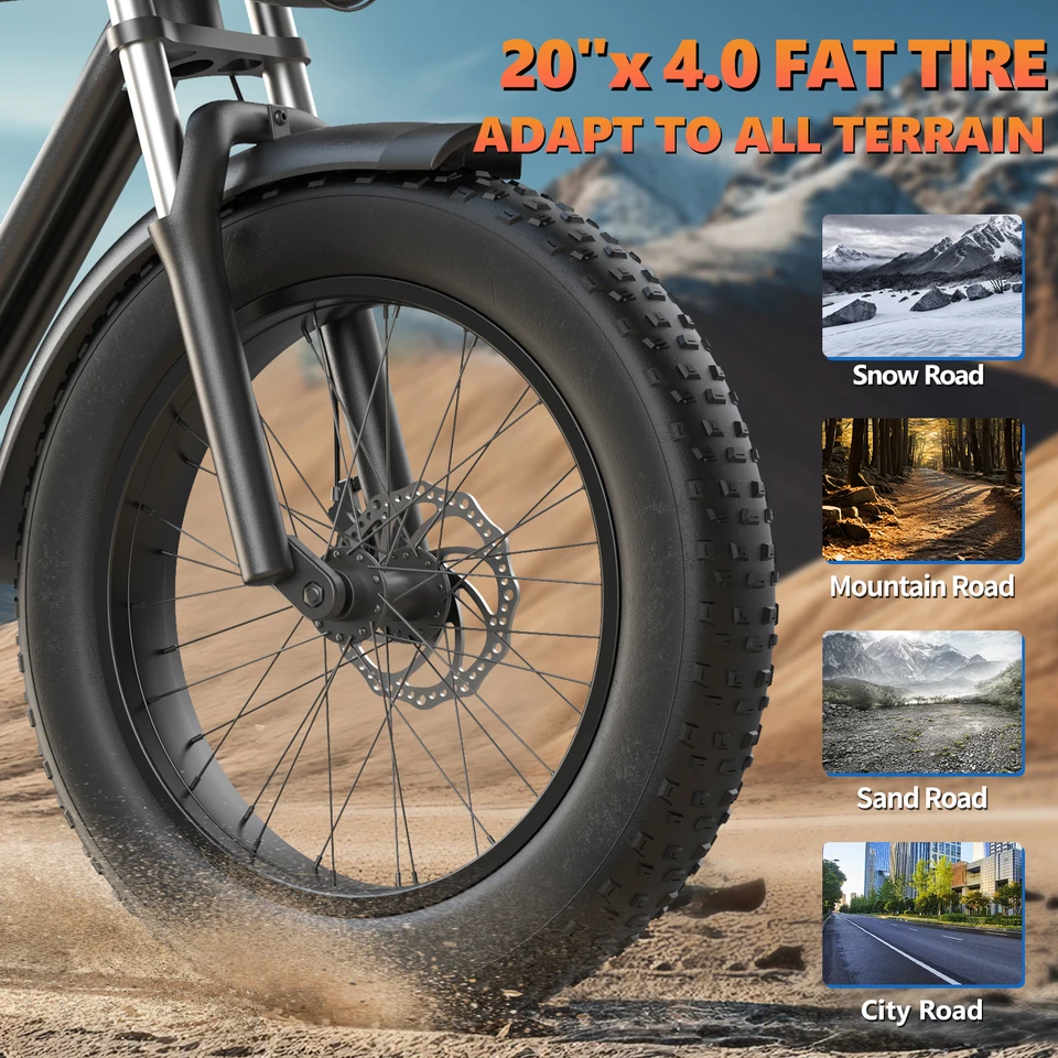 Kickwey K7 Adult Off-Road Ebike 1500W 7-Speed Electric Mountain Bicycle 48V 23Ah 20"X4" Fat Tire Electric Dirt Bike image 6