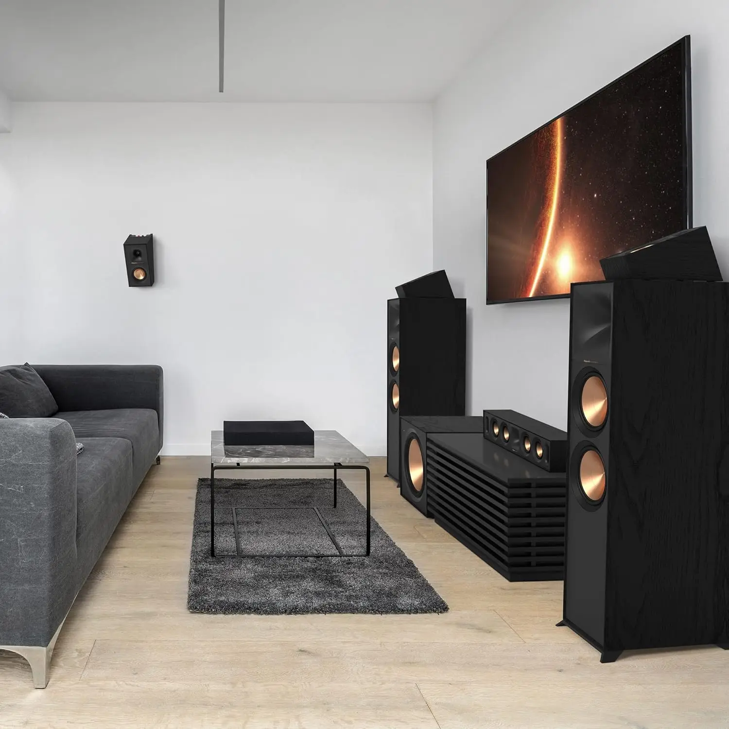 Horn-Loaded Elevation Surround Speaker Pair for Best-in-Class Immersive Home Theater in Black