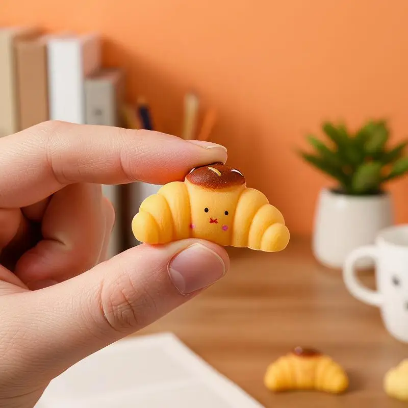 Random Kawaii Squeeze Dessert Blind Box Soft Croissant Shape Stress Relief Toy Independent Pack for Teen Leisure Collectibles