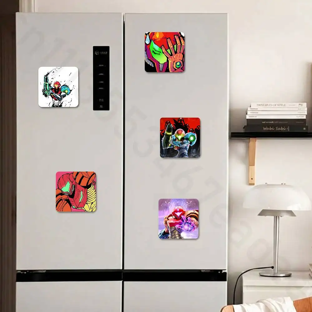 Zero Suit Samus Metroid Samus Fridge Magnets Round Magnetic Refrigerator Decoration Memorial Gifts Wedding Favors