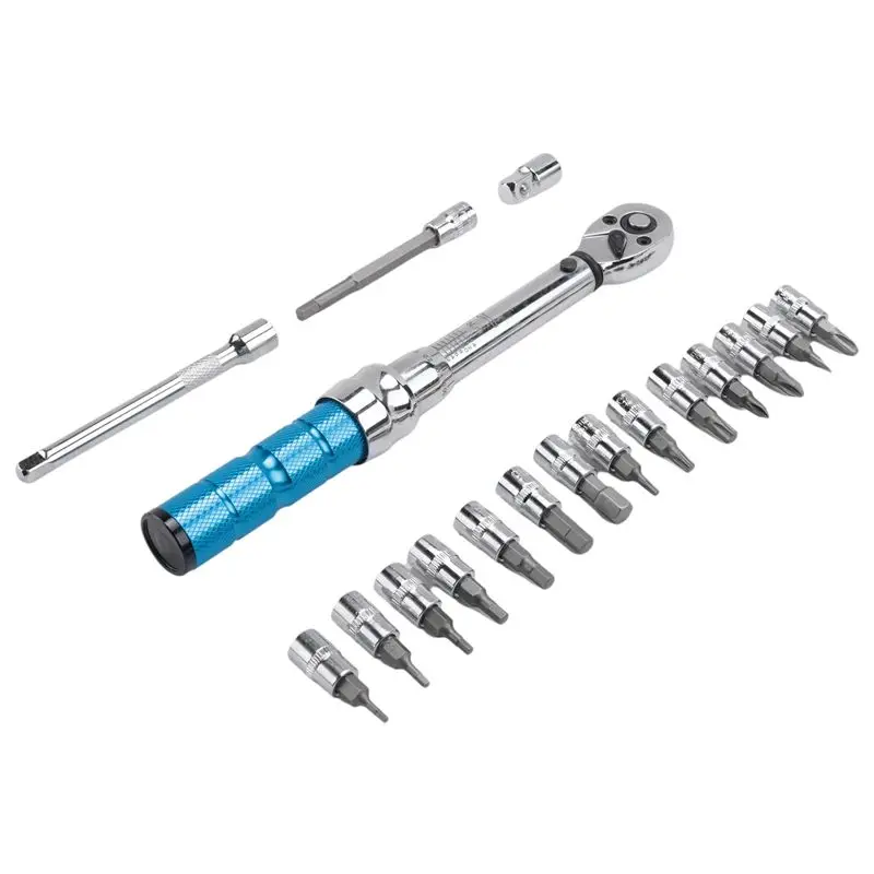 Customer Favorite Torque Wrench For Bicycle And Motorcycle, 1/4 2-15Nm MINI Torque Accuracy Repair Tool With 3/8Inch Adapter,Ext
