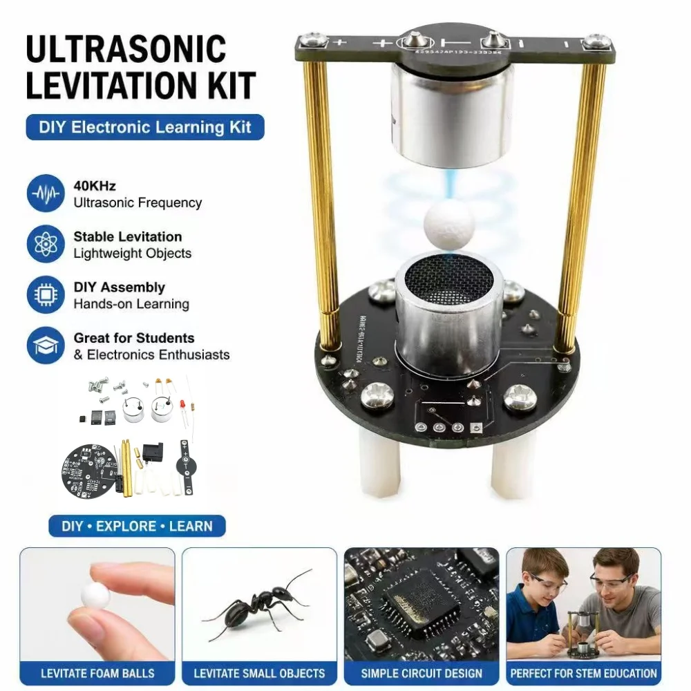 Ultrasonic Levitation DIY Kit, Ultrasonic Oscillator, Levitation Controller Module, DIY Soldering Learning Kit, DC Connector