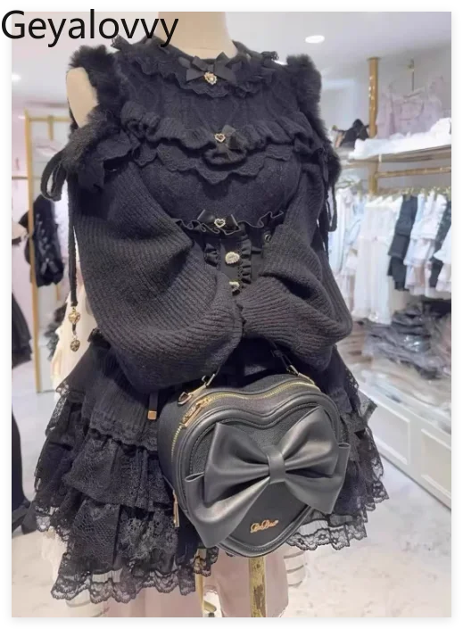 

Японский вязаный свитер-топ с открытыми плечами и бантом для девочек, коллекция Весна 2026, новинка, хит продаж, массовое производство