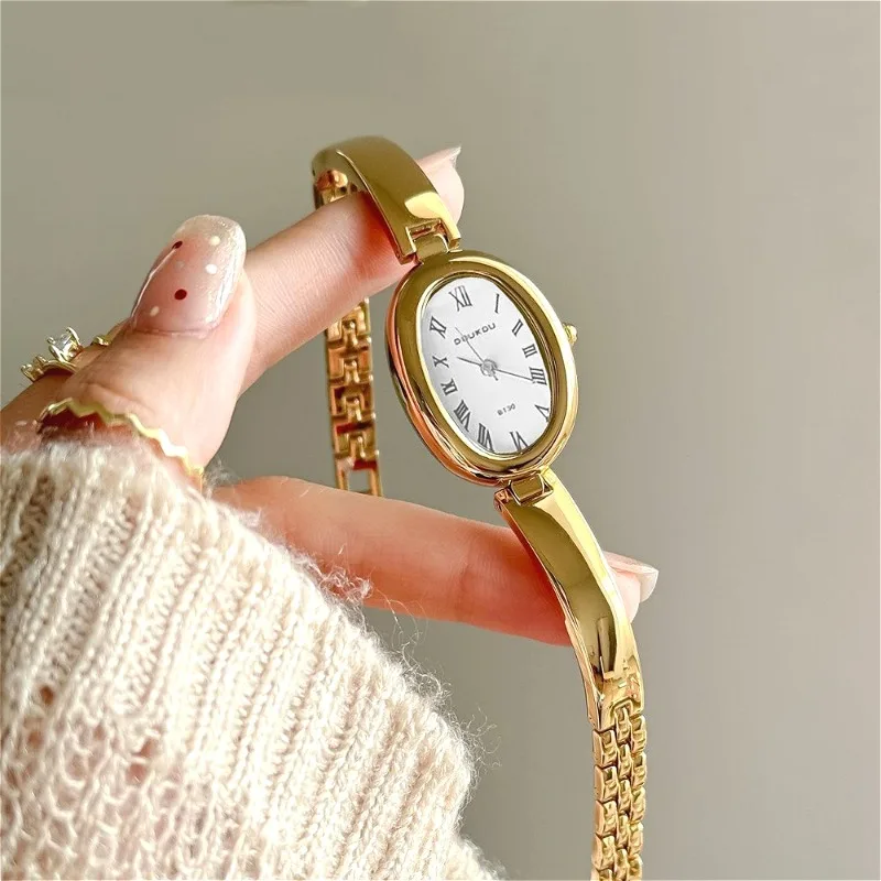 Luxury Famous Brand Women Oval Dial Quartz Watches Fashion Ladies Bracelet Strap Wristwatch Relogio Montre Femme Dropshipping