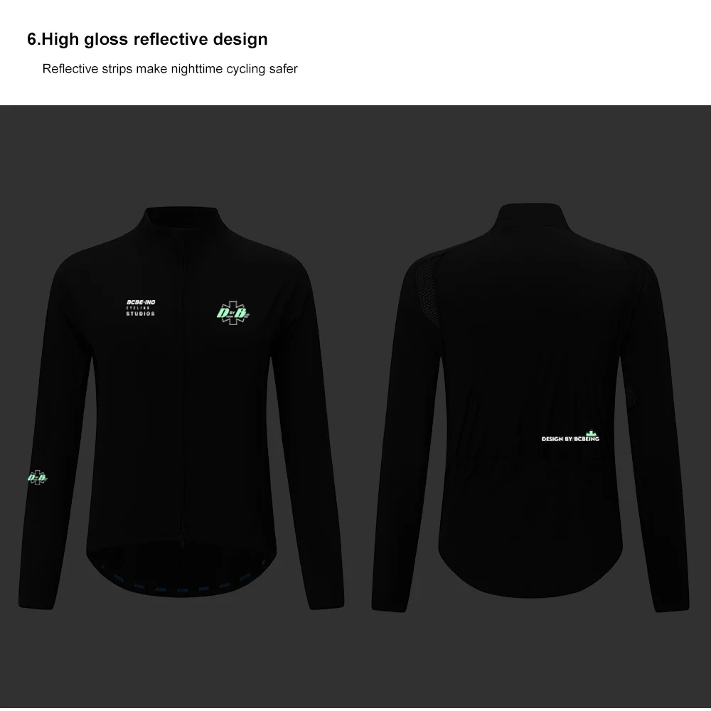 BCBE-ING Radjacke für Herren, leicht, atmungsaktiv, schnelltrocknend, wasserdicht, winddicht, professionelle Fahrradjacke, schmal geschnitten, kurzes Design. – Detail 10
