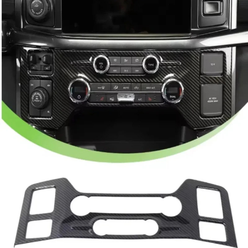 

LHD ABS Carbon Fiber Center Console Air Conditioning Control Panel Decor Interior Trim for Ford F150 F-150 Raptor 2022 2023