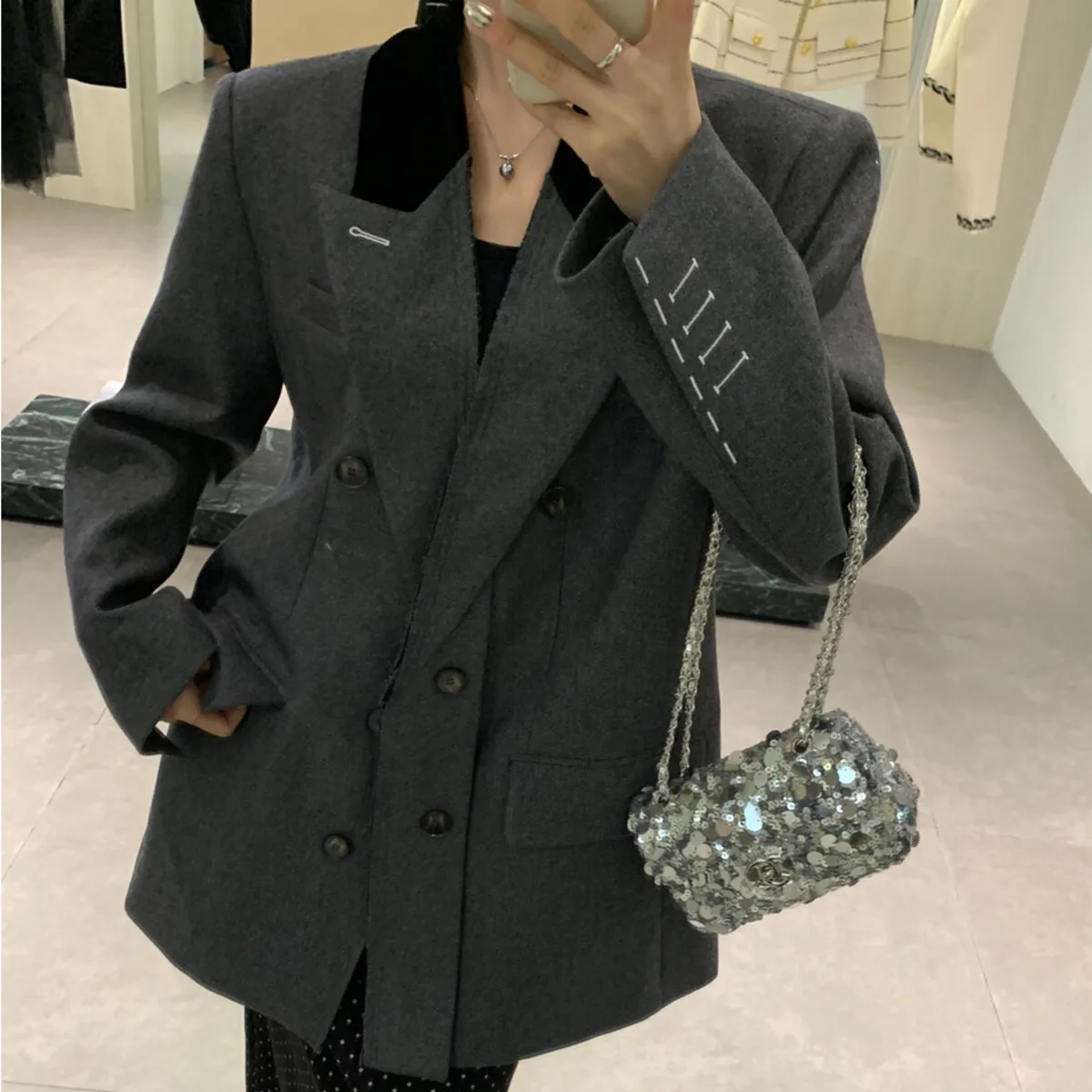 سترة BJTZ النسائية ذات الألوان الخريفية، تصميم أنيق وبسيط، أنيق وناعم وممتاز، ملابس خارجية مريحة وعالية الجودة