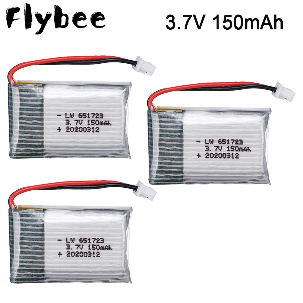 3/5pcs For H20 Original Battery 1s 3.7V 150mAh 30C For H20 Syma S8 M67 U839 RC Quadcopter Spare Parts 3.7V Lipo Batter