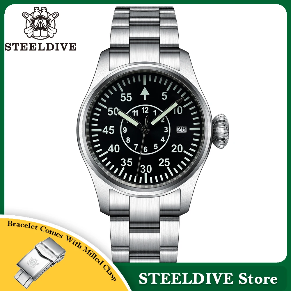 

Simple Design STEELDIVE Brand SD1928T 39mm Black Dial 200M Waterproof NH35 Automatic Mens Dive Watch Sapphire Glass V3 Bracelet