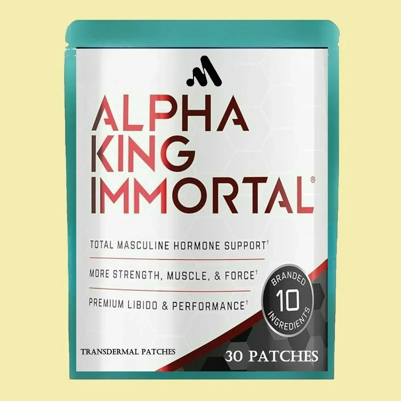 

30 Patches Alpha King Immortal Testosterone Booster for Men Transdermal Patches, with Zinc
