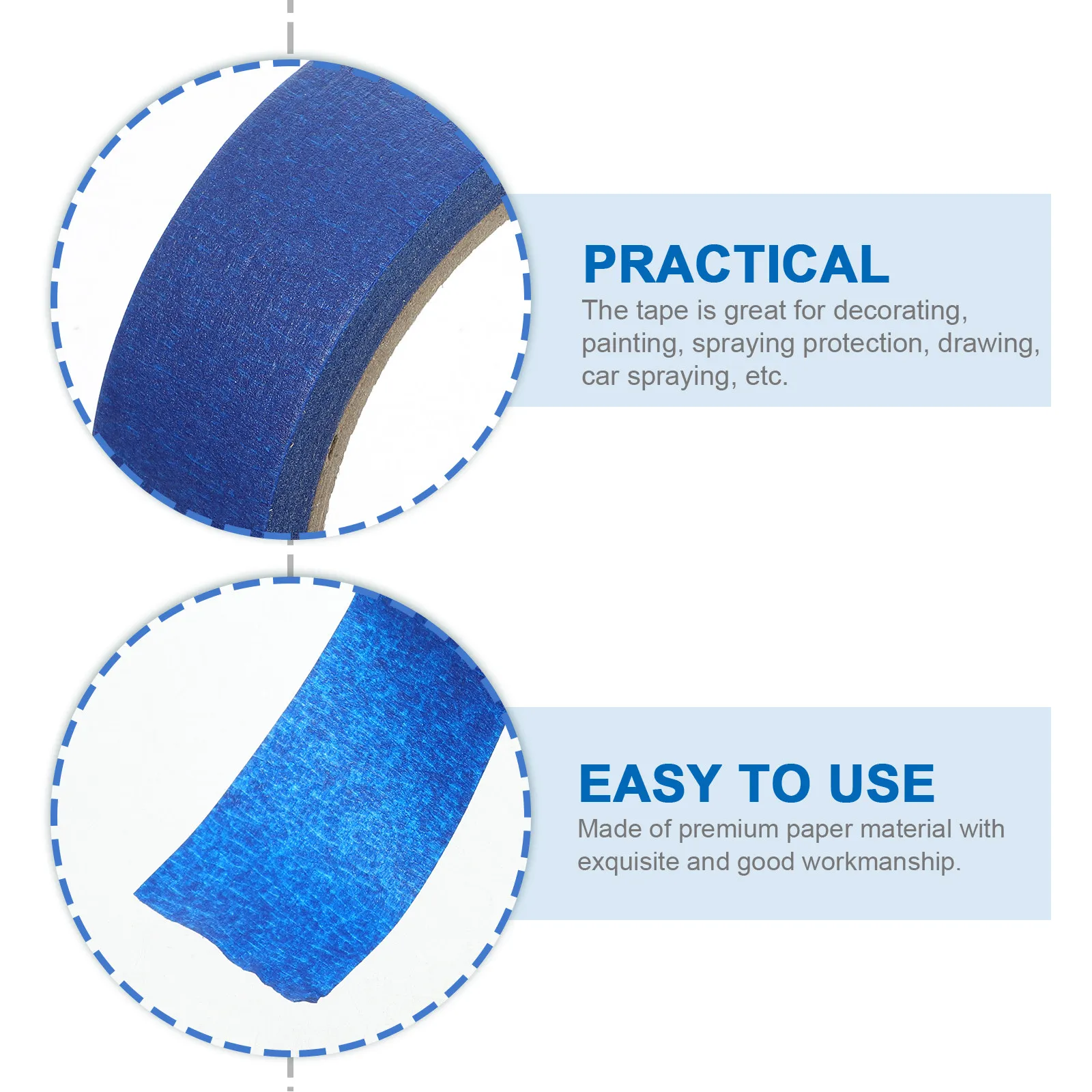 4 Rolls Professional Grade Masking Tape for Painting Projects DIY Art Crafts Wall Decor Spray Painting Protection Residue Free