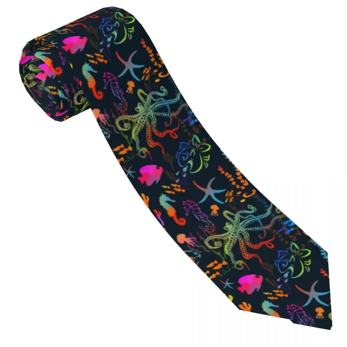 Casual Arrowhead Skinny Colorful Marine Animals Necktie Slim Tie For Party Formal 