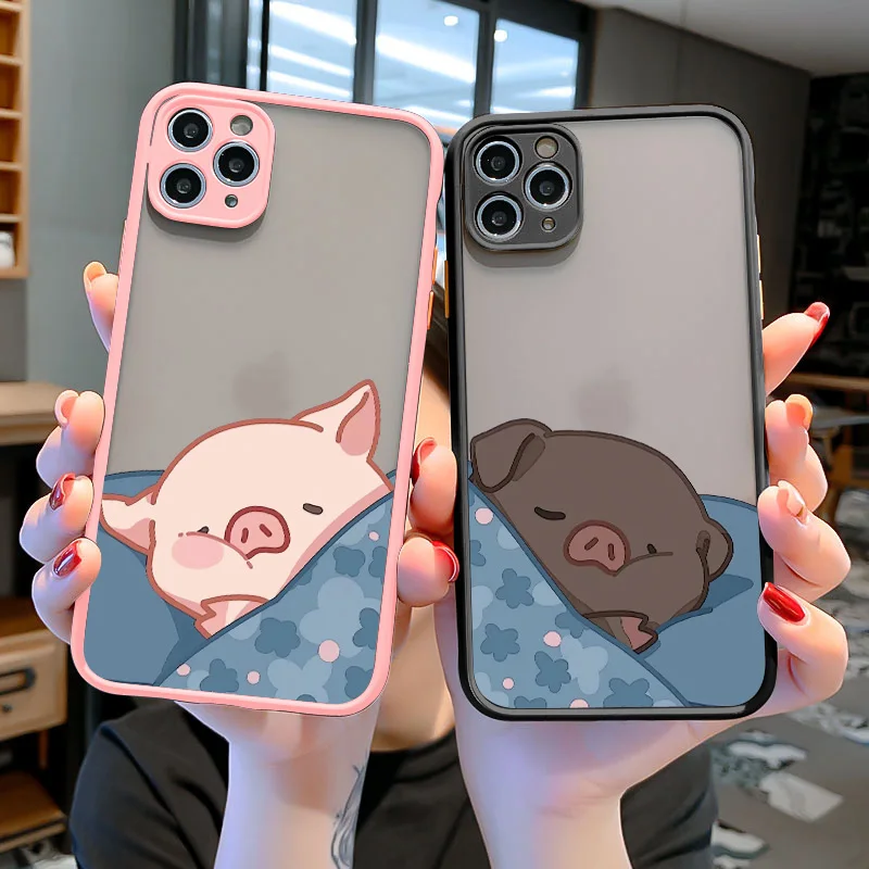 Cute Pink Pig Cartoon Phone Case For iPhone 16 14 15 11 13 12 Pro Max Mini For iPhone X XS XR 7 8 Plus SE2 Soft back Covers