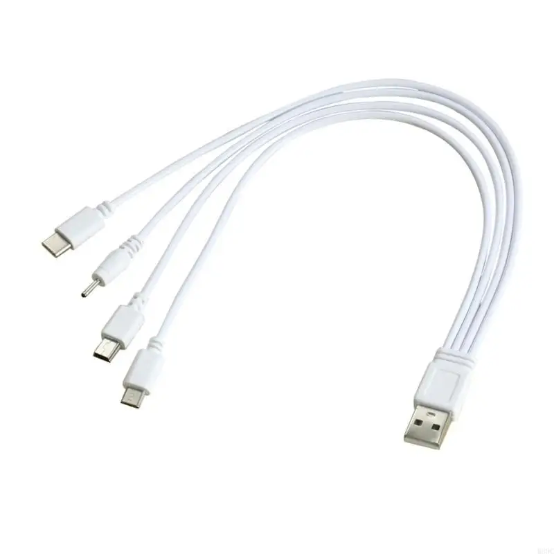 W89C 4 en 1 Cable carga USB Cable cable versátil cargador USB múltiple para teléfonos Auriculares juego