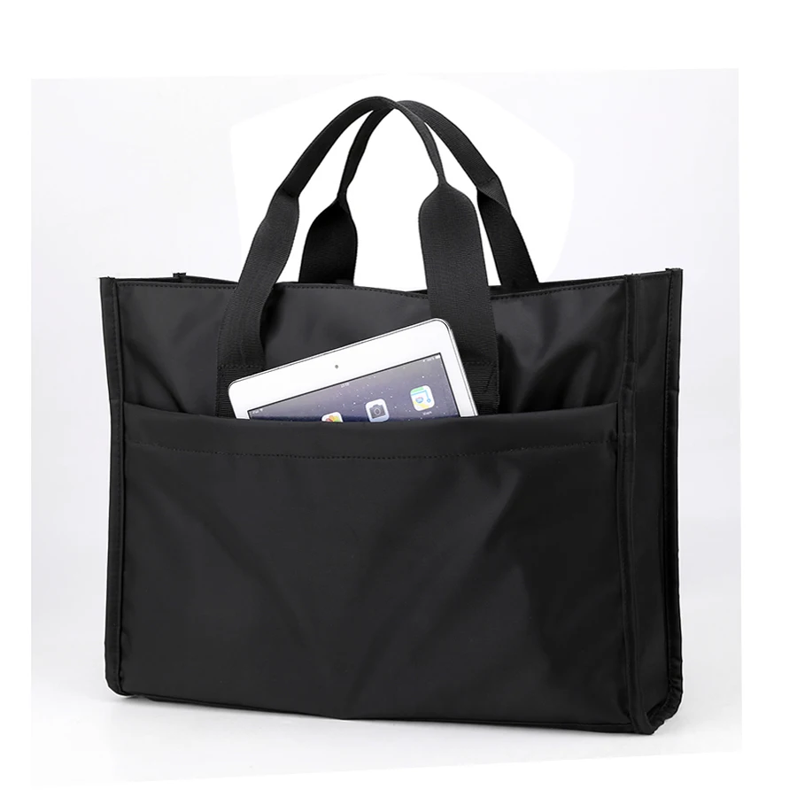 

Men's Office Nylon Briefcase Waterproof Computer Bag Casual Multi-layer Business A4 File Handbag Soft Shoulder Bag for Youth