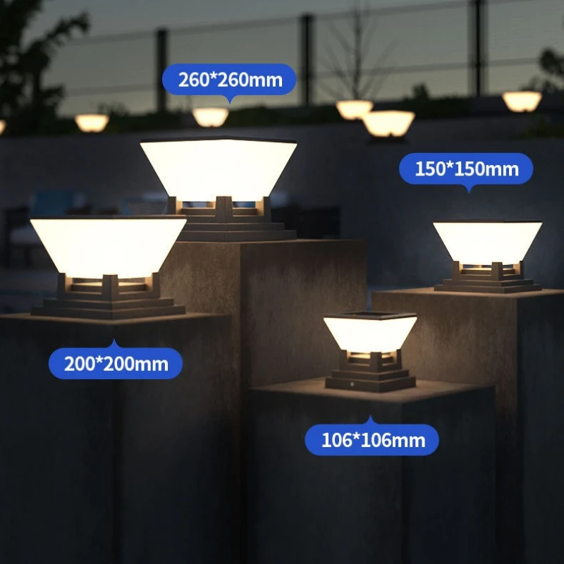 غطاء عمود الطاقة الشمسية ضوء آخر بالطاقة الشمسية IP65 مقاوم للماء فيلا فناء LED في الهواء الطلق حديقة سياج آخر أضواء حديقة الديكور