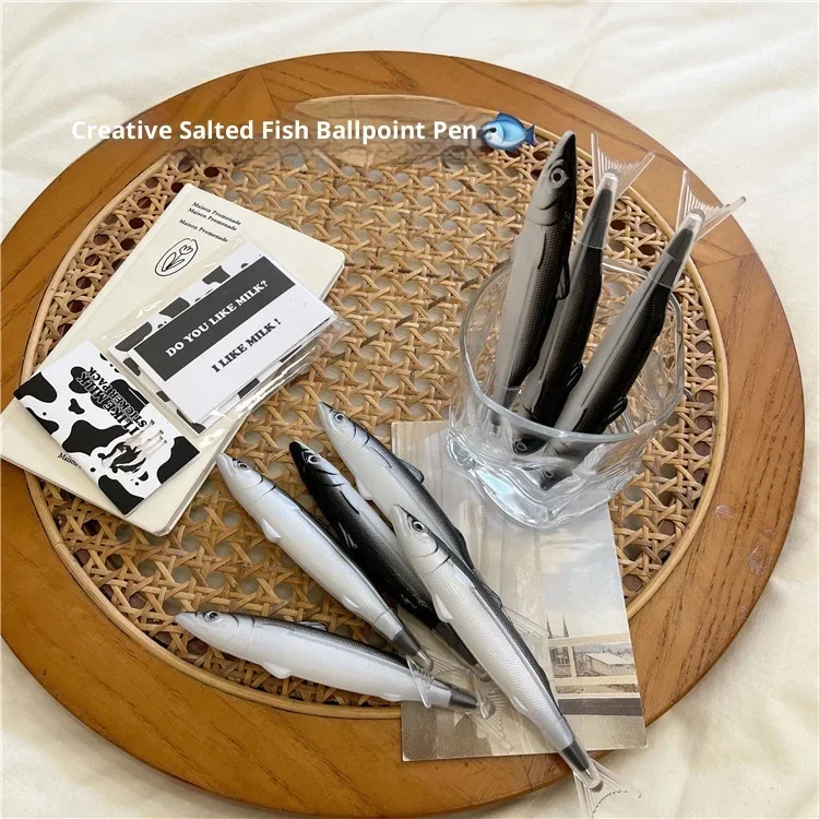 1/4PCS Novelty Cute Ocean Fish Ballpoint Pen,Simulation Sardine Black Gel Ink Pen,Creative Kawaii Student Office Gift Stationery