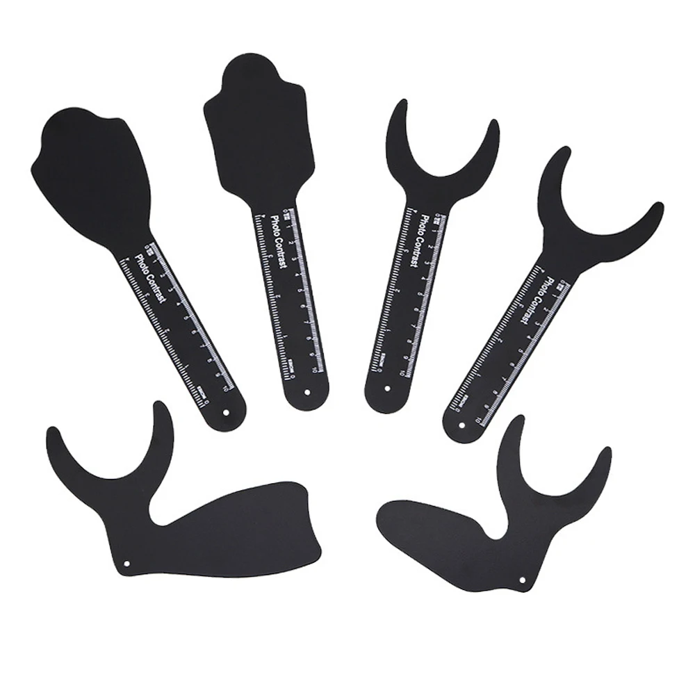 6pcs Autoclavable Metal Dental Photo Contrast Kit Black Background Board Palatal Photography Contrasts