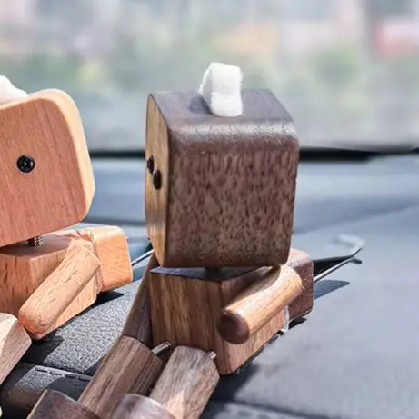 Shaking Wooden Man Figurine Multi-Purpose Handmade Shaking Feet Doll Cute Car Wood Ornaments for Desktop Stress Reliever