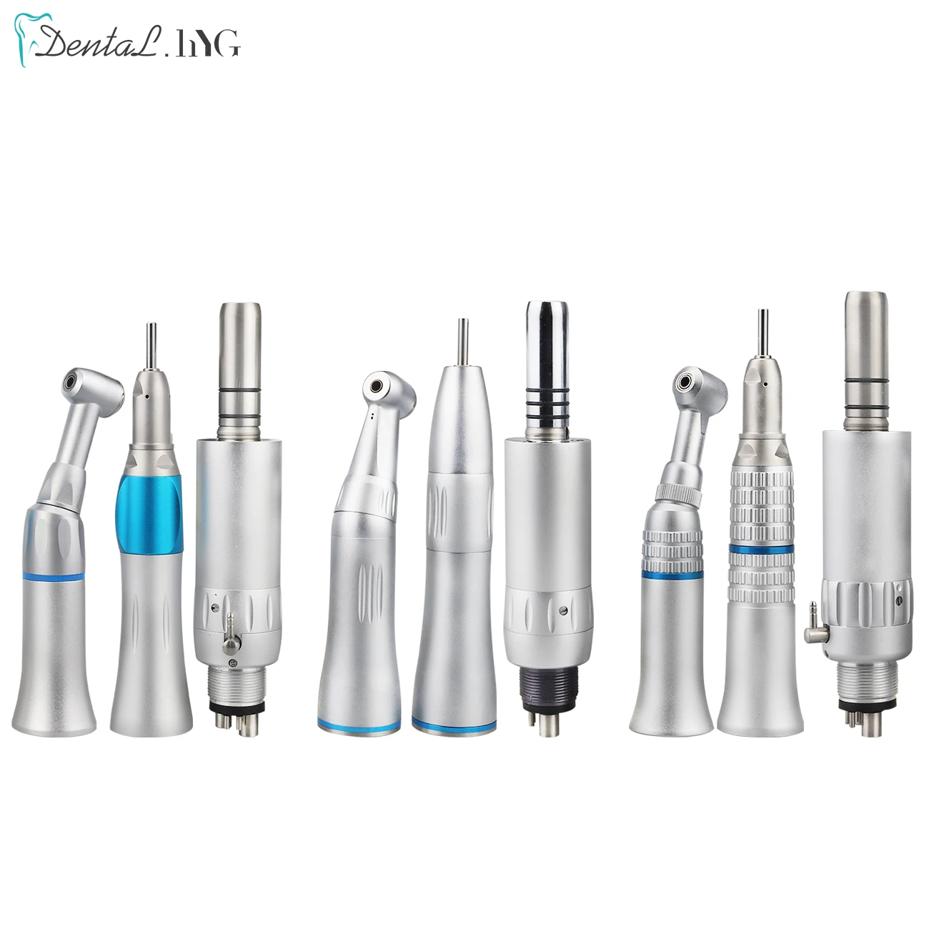 Dental Low Speed Handpiece Dental Lab Contra Angle Straight Air Motor Air Turbine Handpiece E-type Push Button Polishing Tool