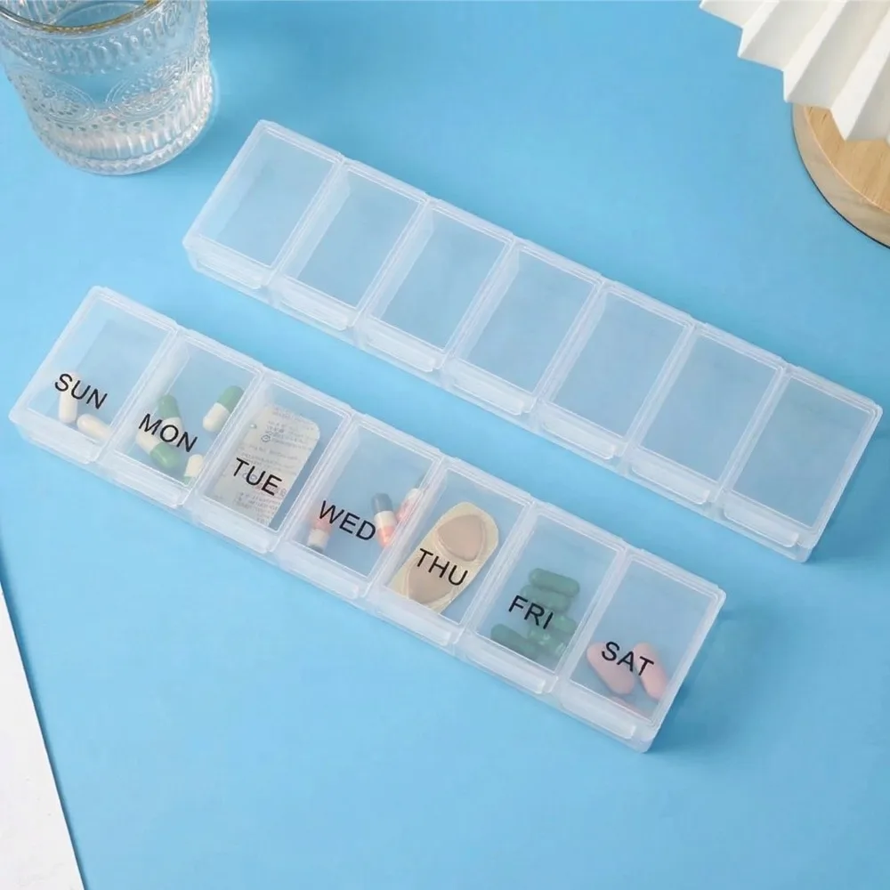 Neue Heiße 7-Tage 7-Fächer Wöchentliche Premium-Tablettenbox Große Pillenbox Tragbare Reise-Pillendose für Medikamente, Vitamine & Fischöle
