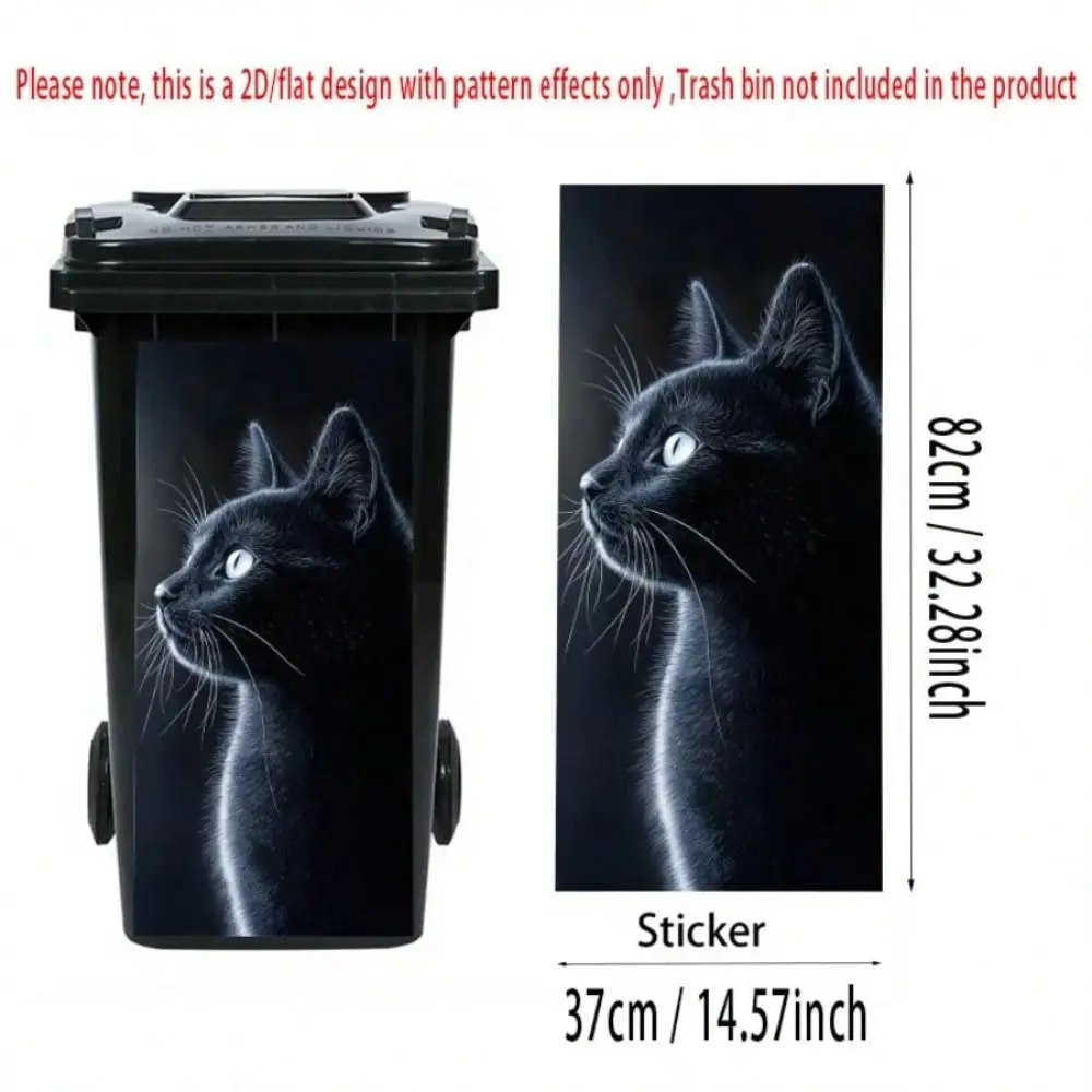 Funny Animal Series Garbage Pail Stickers 2D Self Adhesive Trash Can Decal PVC Waterproof Dustbin Poster Outdoor Patio Decor