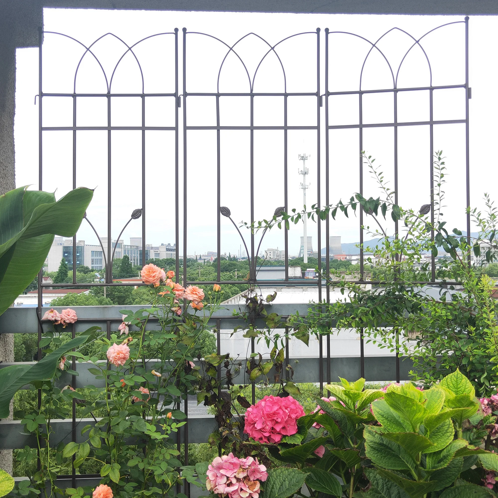 4 Pack Metal Garden Trellis 71' X 17.7' Rustproof Trellis for Climbing Plants Outdoor Flower Support Brown -Does Not Support Self Pick up