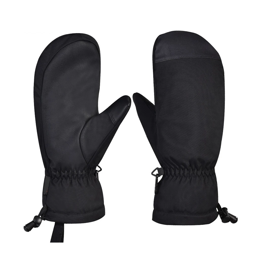 Gants de ski coupe-vent pour hommes et femmes, mitaines de ski, randonnée sportive, noir, gris, S, hiver, 1 paire, Nonald 506