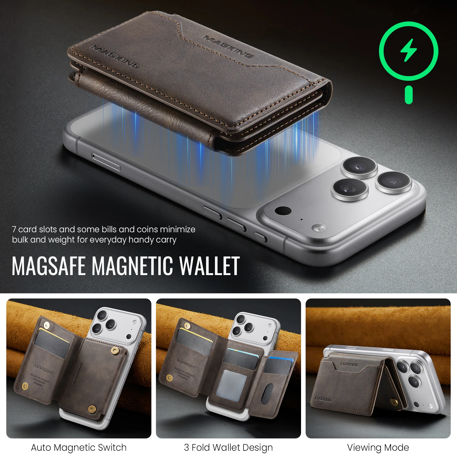 MagSafe Wallet RFID Blocking Magnetic Card Holder